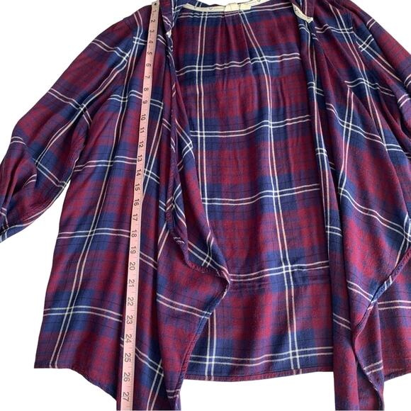 Via Penny Lane Reworked Apparel | Prince Custom Purple Plaid Open Front Cardigan - Picture 4 of 7